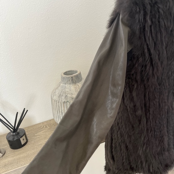 June Rabbit Fur & Leather Jacket - Picture 5 of 8